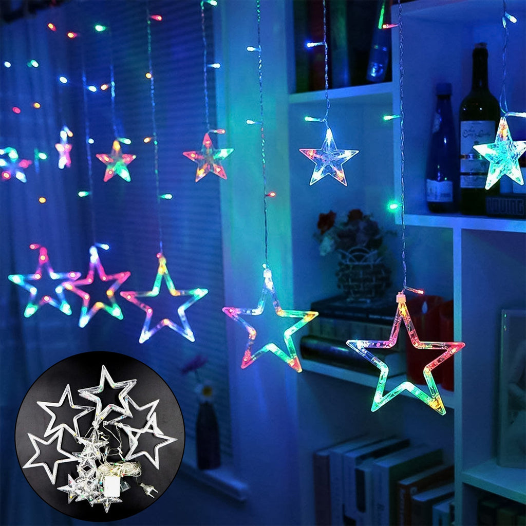 12 Star LED Curtain Lights for Diwali 