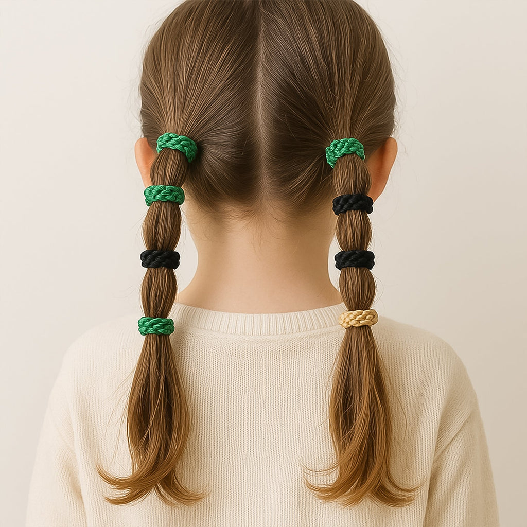 Braided Elastic Hair Bands Set (12 Pc)