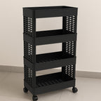 4-Layer Plastic Storage Rack with Wheels