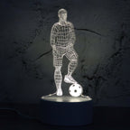 3D Illusion LED Night Lamp with Football Player Design