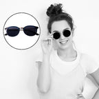 Unisex Blue Round Sunglasses