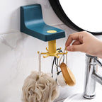 360 Degree Rotating Self Adhesive Plastic Wall Hook Hanger; Multifunctional Hanger with 6 Heavy Duty Claw Hooks
