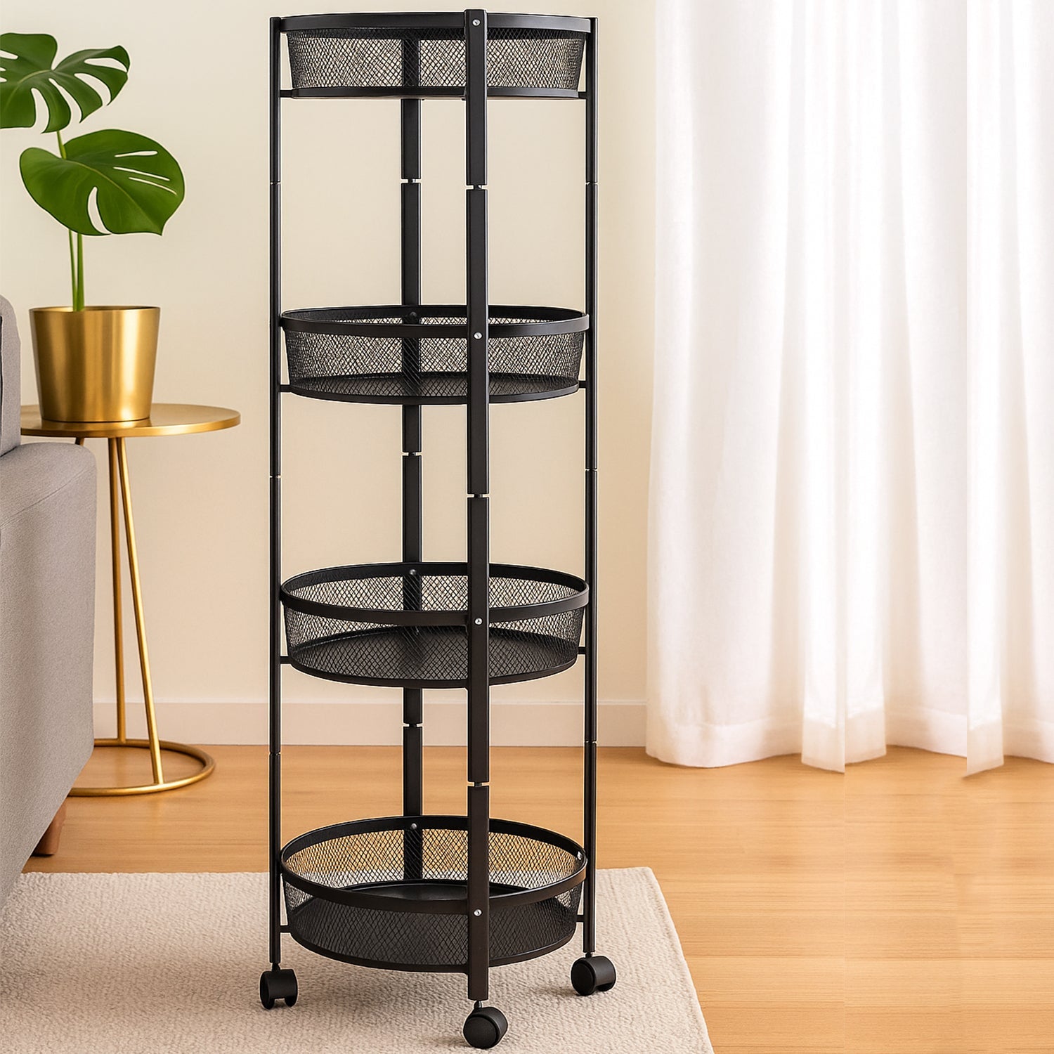 Metal Round Storage Cart 