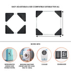 Adjustable Heavy-Duty Fridge and Washing Machine Stand Base Trolley 50x50 cm