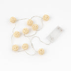 Vintage Rattan Ball String Light 