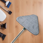 2-in-1 Extendable Triangle Mop – Retractable, 360° Rotating, Telescopic & Reusable Mop Heads (1 Pc)