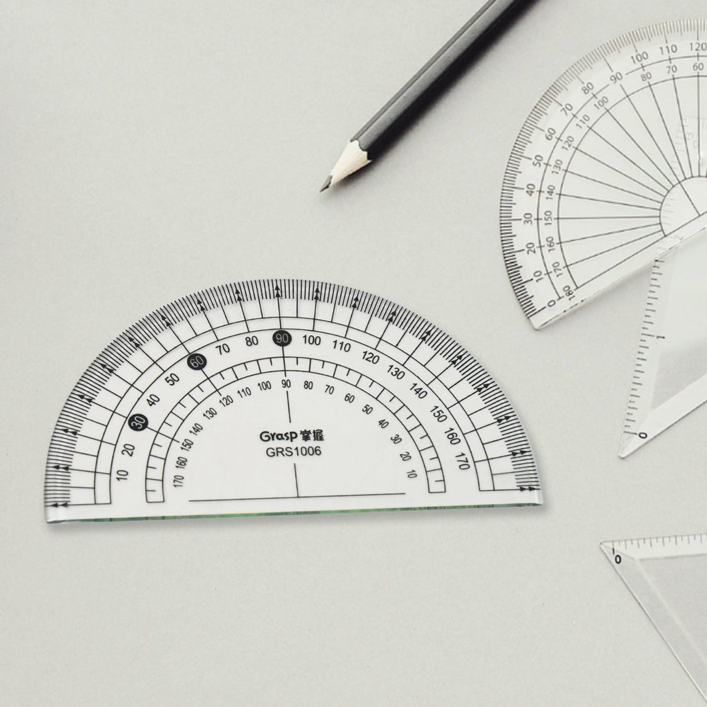 4-Piece Geometry Set, Triangle Ruler Protractor Straight Ruler