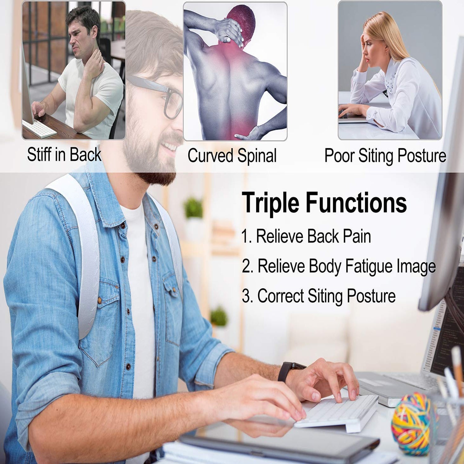 Back & Shoulder Posture Corrector – Adult/Child Support Belt & Brace
