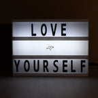 Black Mini A6 Magnetic Cinematic Light Box with 82 Characters and 10 Emojis  (1 Set)