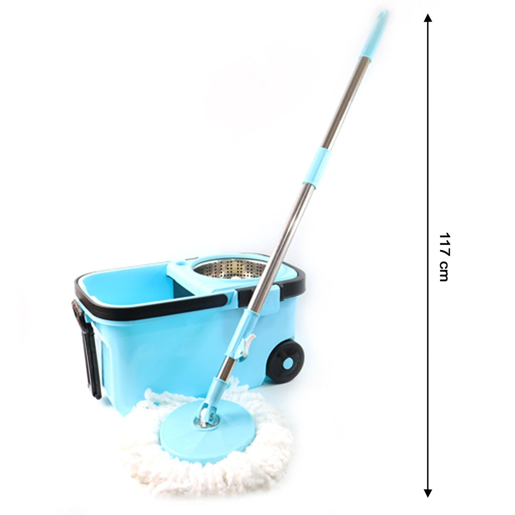 360° Spin Mop with Super Absorbent Microfiber Heads (1 Set)
