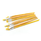 Pack of 12 brown brushes for art, versatile set.