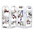 4 Folding Storage Hanger Acrylic Earring Screen Holder Display Stand Clear (1 Set)