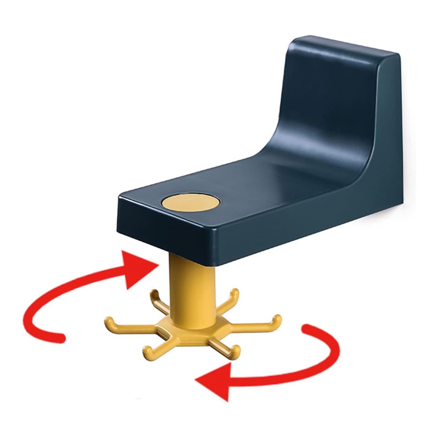 360 Degree Rotating Self Adhesive Plastic Wall Hook Hanger; Multifunctional Hanger with 6 Heavy Duty Claw Hooks