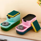 2 in 1 Plastic Dish Soap Liquid Dispenser Sponge Holder ,Sabudani  (1 Set)