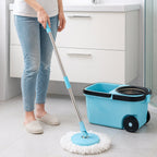 360° Spin Mop with Super Absorbent Microfiber Heads (1 Set)