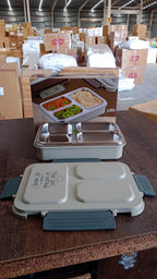 3-Compartment Stainless Steel Lunch Box (1 Pc)