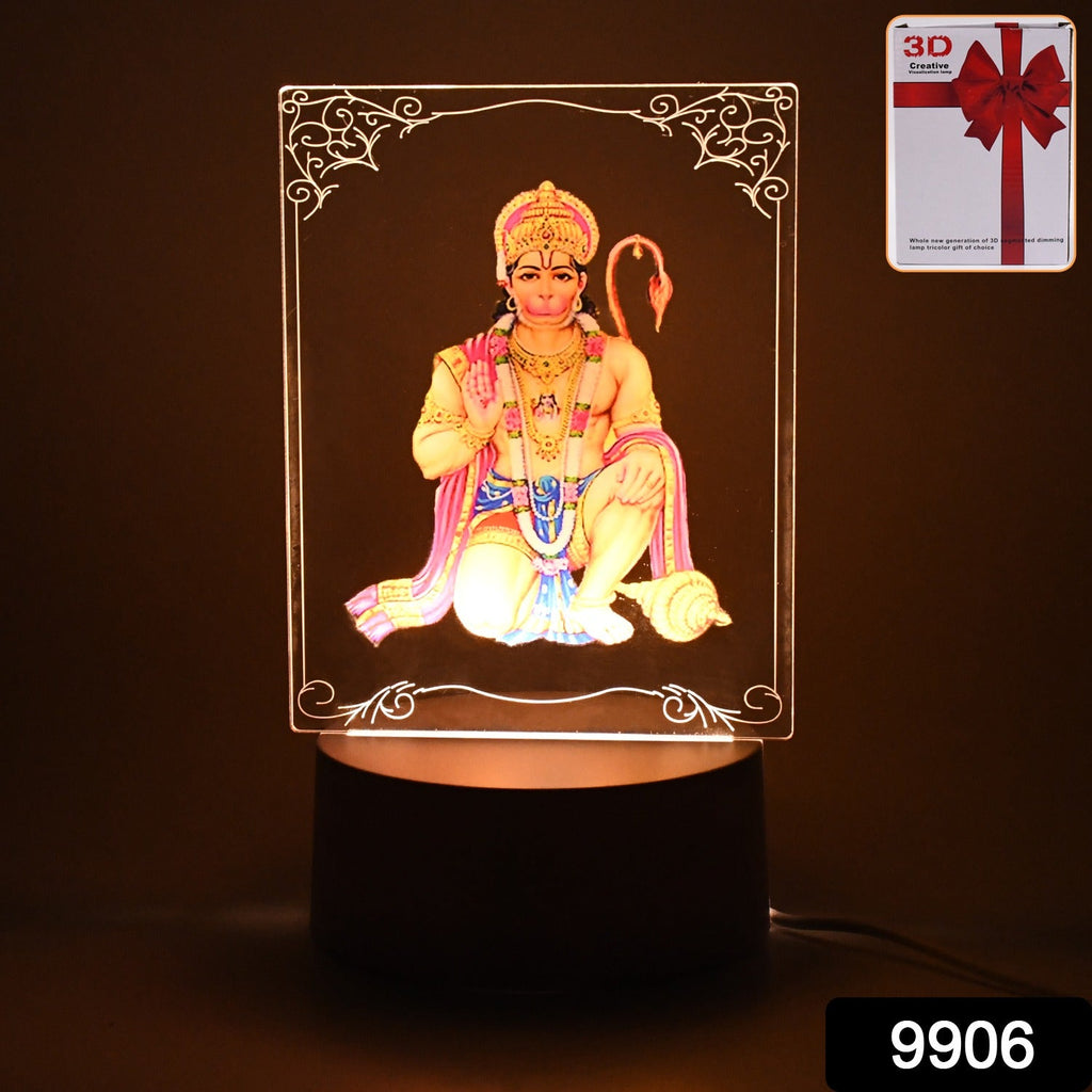 Hanuman Ji 3D Frame with Light