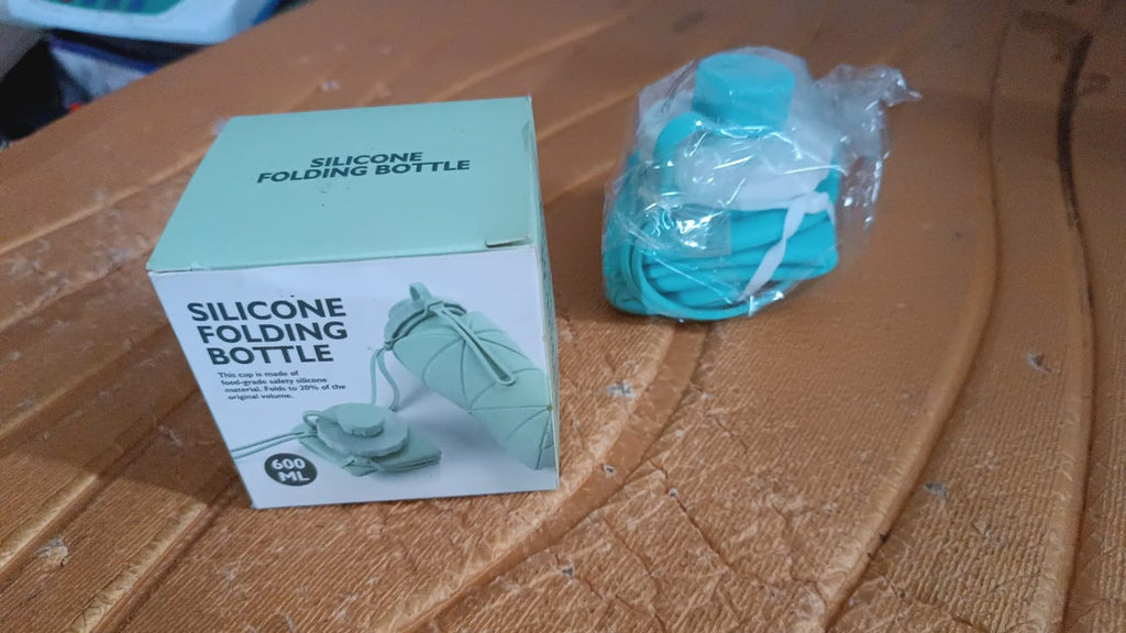 600ml Collapsible Silicone Water Bottle for Travel, Sports, Gym & Office (1 Pc)