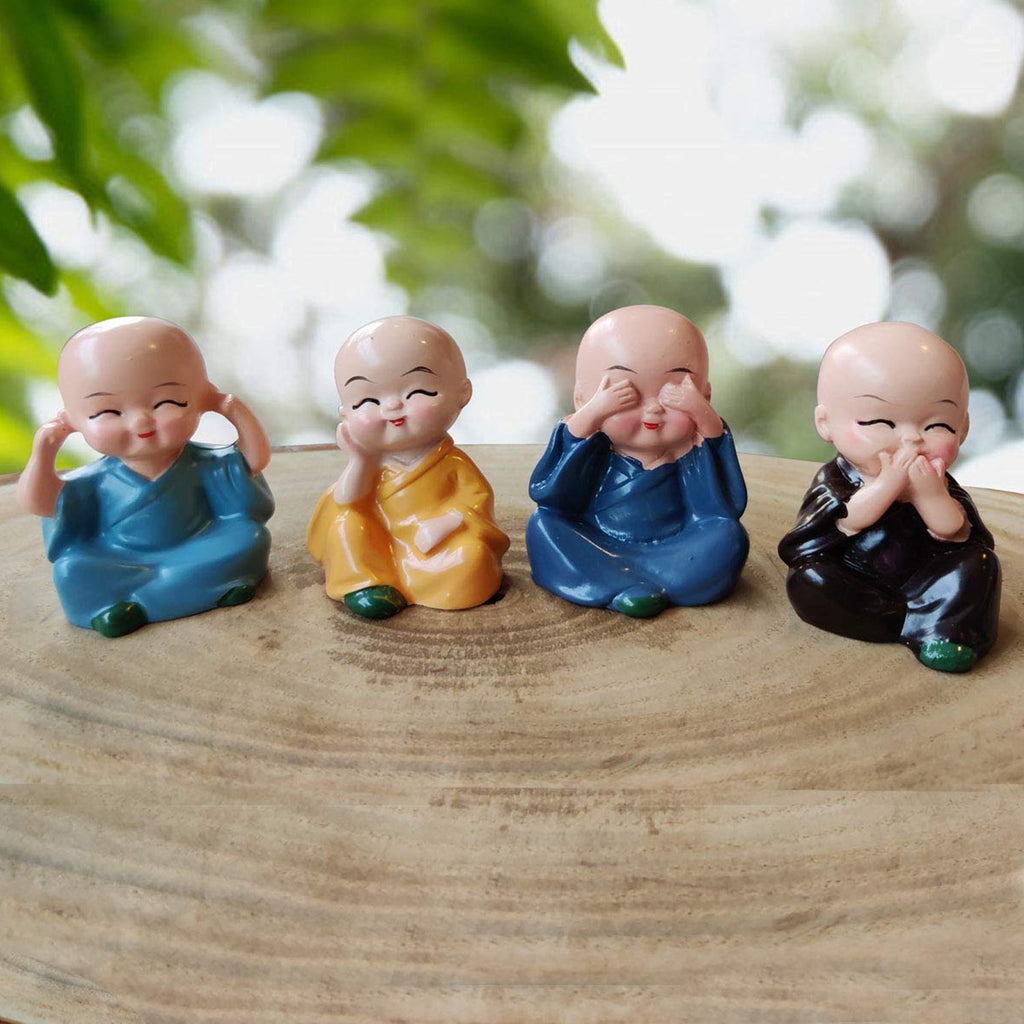 4-Piece Baby Buddha Statue Set