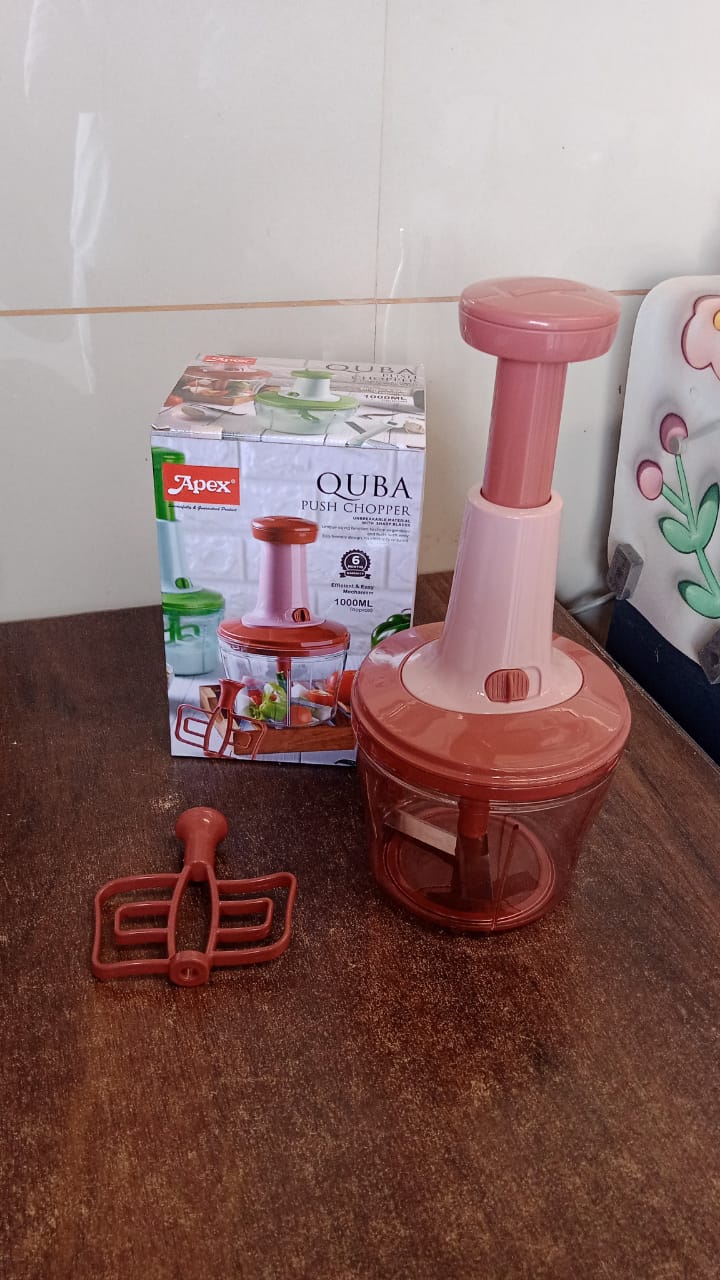 Apex  Quba Push Chopper with Stainless Steel Blades (1000ml)
