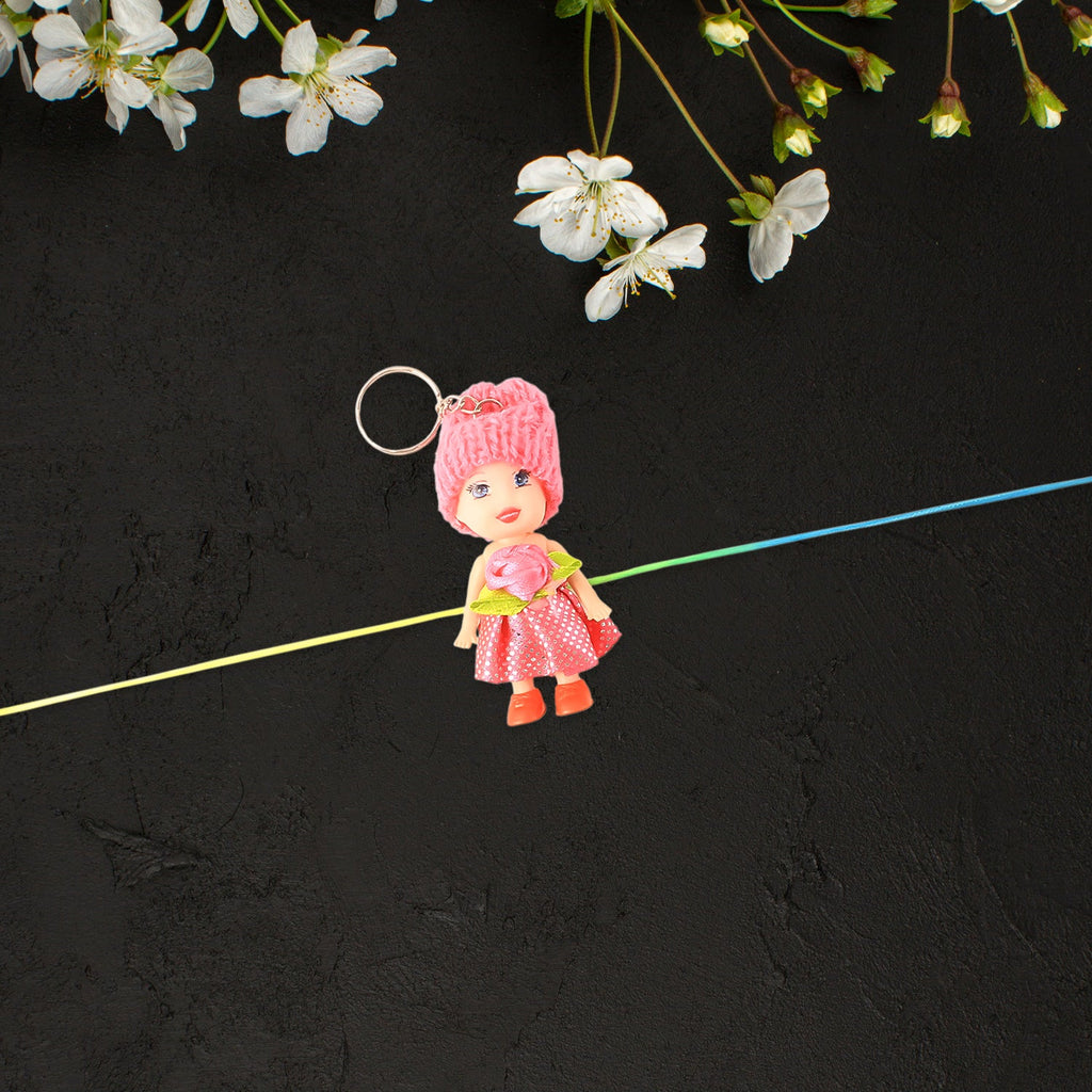 2-in-1 Kids Doll Rakhi cum Keychain – Stylish Soft Toy Rakhi for Raksha Bandhan & Daily Use as Bag or Key Ring (Mix Design)