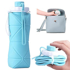600ml Collapsible Silicone Water Bottle for Travel, Sports, Gym & Office (1 Pc)