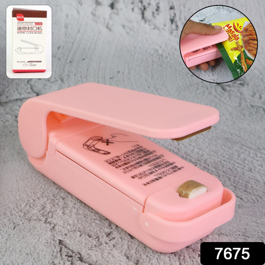 Mini Plastic Bag Sealer – Portable Heat Sealing Machine, Battery Operated (1 Pc / Mix Design)