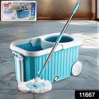 Apex Magic 360° Spin Mop Cleaning System with Stainless Steel Spinner